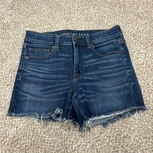 American Eagle Outfitters Dark Blue Jean Shorts Hi Rise